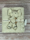 Scallop Knit Baby Blanket + Elephant Ring Rattle Set