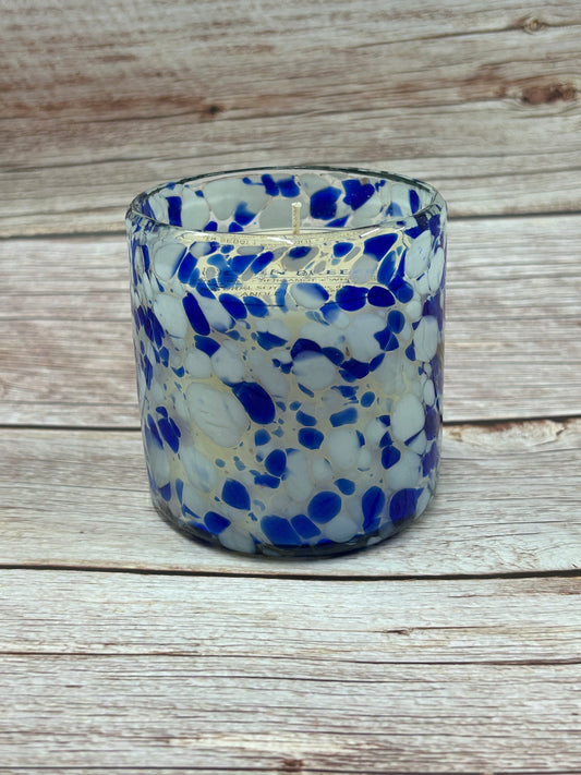 Handblown Glass Soy Candle, Ocean Breeze