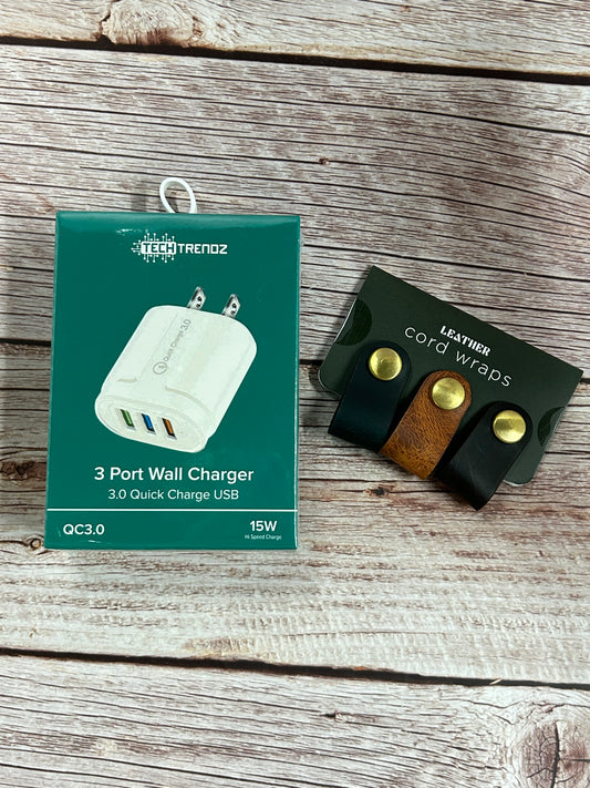 Wall Charger + Cord Wraps